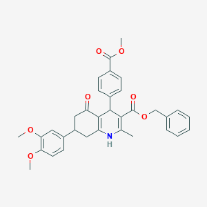 benzyl 7-(3,4-dimethoxyphenyl)-4-(4-methoxycarbonylphenyl)-2-methyl-5-oxo-4,6,7,8-tetrahydro-1H-quinoline-3-carboxylate