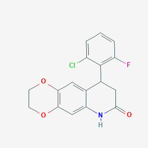 molecular formula C17H13ClFNO3 B4196288 9-(2-chloro-6-fluorophenyl)-2,3,8,9-tetrahydro[1,4]dioxino[2,3-g]quinolin-7(6H)-one 
