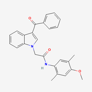 molecular formula C26H24N2O3 B4196297 2-(3-benzoyl-1H-indol-1-yl)-N-(4-methoxy-2,5-dimethylphenyl)acetamide 
