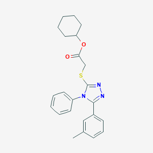 molecular formula C23H25N3O2S B419631 cyclohexyl {[5-(3-methylphenyl)-4-phenyl-4H-1,2,4-triazol-3-yl]sulfanyl}acetate 