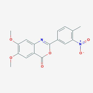 molecular formula C17H14N2O6 B4196320 6,7-dimethoxy-2-(4-methyl-3-nitrophenyl)-4H-3,1-benzoxazin-4-one 