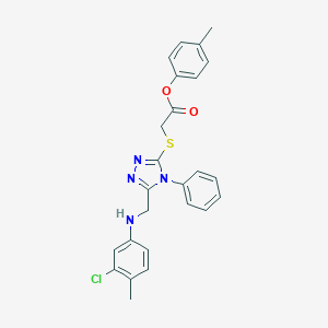 4-methylphenyl ({5-[(3-chloro-4-methylanilino)methyl]-4-phenyl-4H-1,2,4-triazol-3-yl}sulfanyl)acetate