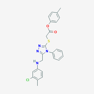 molecular formula C25H23ClN4O2S B419633 4-methylphenyl ({5-[(3-chloro-4-methylanilino)methyl]-4-phenyl-4H-1,2,4-triazol-3-yl}sulfanyl)acetate 