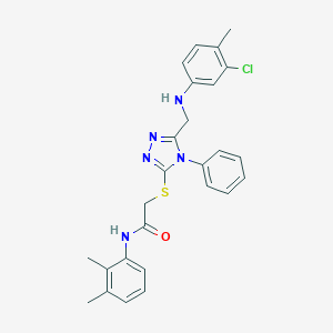 molecular formula C26H26ClN5OS B419635 2-({5-[(3-chloro-4-methylanilino)methyl]-4-phenyl-4H-1,2,4-triazol-3-yl}sulfanyl)-N-(2,3-dimethylphenyl)acetamide 