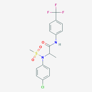 molecular formula C17H16ClF3N2O3S B4196368 N~2~-(4-chlorophenyl)-N~2~-(methylsulfonyl)-N~1~-[4-(trifluoromethyl)phenyl]alaninamide 