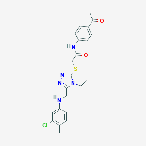 N-(4-acetylphenyl)-2-({5-[(3-chloro-4-methylanilino)methyl]-4-ethyl-4H-1,2,4-triazol-3-yl}sulfanyl)acetamide