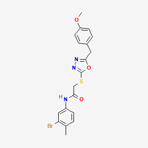 molecular formula C19H18BrN3O3S B4196381 N-(3-bromo-4-methylphenyl)-2-{[5-(4-methoxybenzyl)-1,3,4-oxadiazol-2-yl]thio}acetamide 