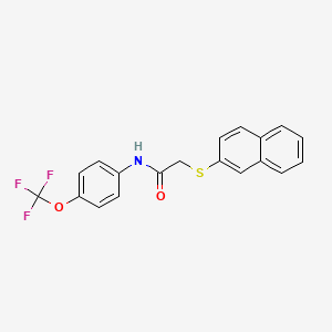 molecular formula C19H14F3NO2S B4196387 2-(2-naphthylthio)-N-[4-(trifluoromethoxy)phenyl]acetamide 