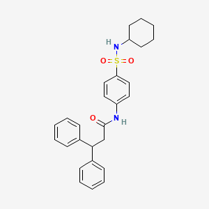 N-{4-[(cyclohexylamino)sulfonyl]phenyl}-3,3-diphenylpropanamide