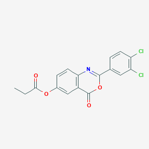 molecular formula C17H11Cl2NO4 B4196420 2-(3,4-dichlorophenyl)-4-oxo-4H-3,1-benzoxazin-6-yl propionate 