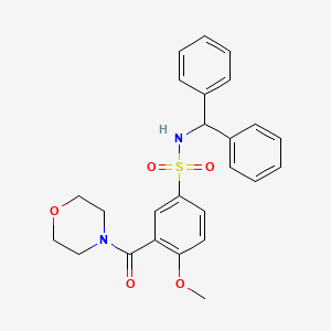 molecular formula C25H26N2O5S B4196428 N-(diphenylmethyl)-4-methoxy-3-(4-morpholinylcarbonyl)benzenesulfonamide 