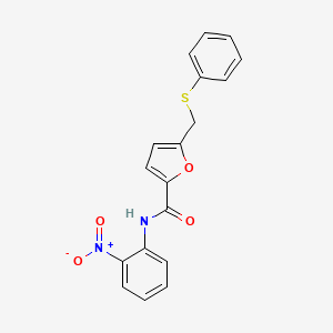 molecular formula C18H14N2O4S B4196439 N-(2-nitrophenyl)-5-[(phenylthio)methyl]-2-furamide 