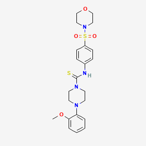molecular formula C22H28N4O4S2 B4196446 4-(2-methoxyphenyl)-N-[4-(4-morpholinylsulfonyl)phenyl]-1-piperazinecarbothioamide 