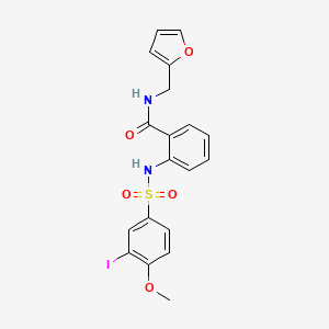 molecular formula C19H17IN2O5S B4196479 N-(2-furylmethyl)-2-{[(3-iodo-4-methoxyphenyl)sulfonyl]amino}benzamide 