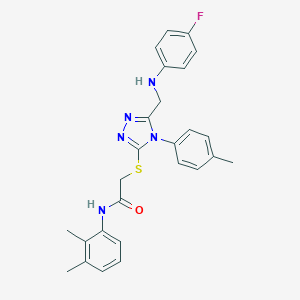 molecular formula C26H26FN5OS B419648 N-(2,3-dimethylphenyl)-2-{[5-[(4-fluoroanilino)methyl]-4-(4-methylphenyl)-4H-1,2,4-triazol-3-yl]sulfanyl}acetamide 