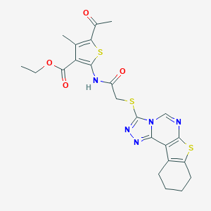 molecular formula C23H23N5O4S3 B419650 Ethyl 2-e][1,2,4]triazolo[4,3-c]pyrimidine 
