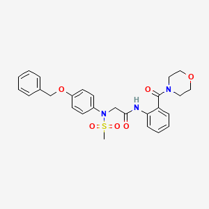 molecular formula C27H29N3O6S B4196500 N~2~-[4-(benzyloxy)phenyl]-N~2~-(methylsulfonyl)-N~1~-[2-(4-morpholinylcarbonyl)phenyl]glycinamide 