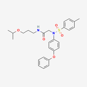 molecular formula C27H32N2O5S B4196502 N~1~-(3-isopropoxypropyl)-N~2~-[(4-methylphenyl)sulfonyl]-N~2~-(4-phenoxyphenyl)glycinamide 