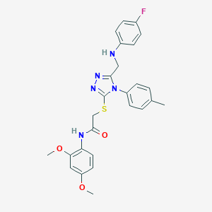 N-(2,4-dimethoxyphenyl)-2-[[5-[(4-fluoroanilino)methyl]-4-(4-methylphenyl)-1,2,4-triazol-3-yl]sulfanyl]acetamide