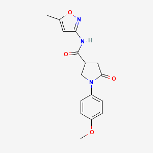 molecular formula C16H17N3O4 B4196515 1-(4-methoxyphenyl)-N-(5-methyl-3-isoxazolyl)-5-oxo-3-pyrrolidinecarboxamide 