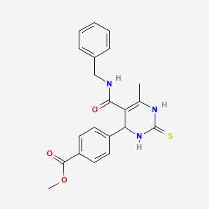 molecular formula C21H21N3O3S B4196521 methyl 4-{5-[(benzylamino)carbonyl]-6-methyl-2-thioxo-1,2,3,4-tetrahydro-4-pyrimidinyl}benzoate 