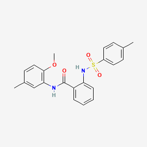 molecular formula C22H22N2O4S B4196557 N-(2-methoxy-5-methylphenyl)-2-{[(4-methylphenyl)sulfonyl]amino}benzamide 