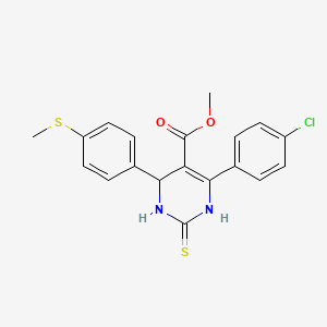 molecular formula C19H17ClN2O2S2 B4196564 methyl 6-(4-chlorophenyl)-4-[4-(methylthio)phenyl]-2-thioxo-1,2,3,4-tetrahydro-5-pyrimidinecarboxylate 