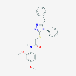 2-[(5-benzyl-4-phenyl-4H-1,2,4-triazol-3-yl)sulfanyl]-N-(2,4-dimethoxyphenyl)acetamide