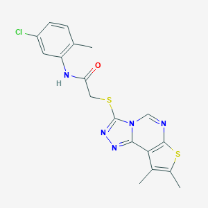 N-(5-chloro-2-methylphenyl)-2-[(11,12-dimethyl-10-thia-3,4,6,8-tetrazatricyclo[7.3.0.02,6]dodeca-1(9),2,4,7,11-pentaen-5-yl)sulfanyl]acetamide