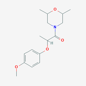 molecular formula C16H23NO4 B4196602 4-[2-(4-methoxyphenoxy)propanoyl]-2,6-dimethylmorpholine 