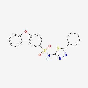molecular formula C20H19N3O3S2 B4196615 N-(5-cyclohexyl-1,3,4-thiadiazol-2-yl)dibenzo[b,d]furan-2-sulfonamide 