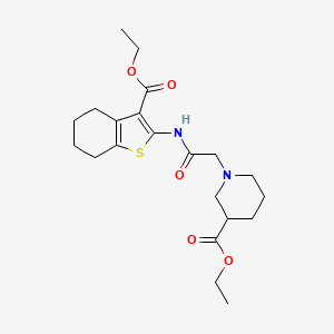molecular formula C21H30N2O5S B4196629 ethyl 1-(2-{[3-(ethoxycarbonyl)-4,5,6,7-tetrahydro-1-benzothien-2-yl]amino}-2-oxoethyl)-3-piperidinecarboxylate 