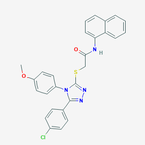 molecular formula C27H21ClN4O2S B419663 2-{[5-(4-chlorophenyl)-4-(4-methoxyphenyl)-4H-1,2,4-triazol-3-yl]sulfanyl}-N-(1-naphthyl)acetamide CAS No. 335399-57-0