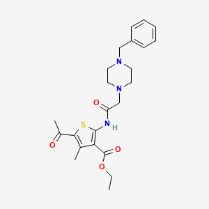 molecular formula C23H29N3O4S B4196683 ethyl 5-acetyl-2-{[(4-benzyl-1-piperazinyl)acetyl]amino}-4-methyl-3-thiophenecarboxylate 