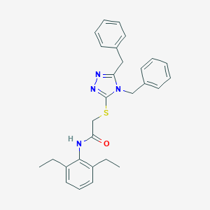 molecular formula C28H30N4OS B419669 2-[(4,5-dibenzyl-4H-1,2,4-triazol-3-yl)sulfanyl]-N-(2,6-diethylphenyl)acetamide 