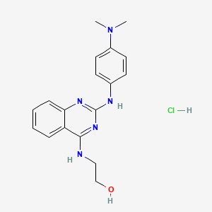 molecular formula C18H22ClN5O B4196697 2-[(2-{[4-(dimethylamino)phenyl]amino}-4-quinazolinyl)amino]ethanol hydrochloride 