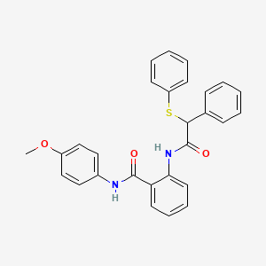 molecular formula C28H24N2O3S B4196703 N-(4-methoxyphenyl)-2-{[phenyl(phenylthio)acetyl]amino}benzamide 