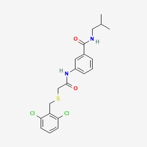 molecular formula C20H22Cl2N2O2S B4196706 3-({[(2,6-dichlorobenzyl)thio]acetyl}amino)-N-isobutylbenzamide 