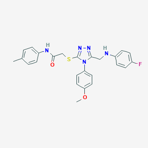 2-{[5-[(4-fluoroanilino)methyl]-4-(4-methoxyphenyl)-4H-1,2,4-triazol-3-yl]sulfanyl}-N-(4-methylphenyl)acetamide