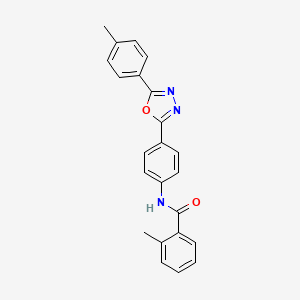molecular formula C23H19N3O2 B4196716 2-methyl-N-{4-[5-(4-methylphenyl)-1,3,4-oxadiazol-2-yl]phenyl}benzamide 