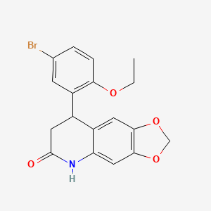 molecular formula C18H16BrNO4 B4196718 8-(5-bromo-2-ethoxyphenyl)-7,8-dihydro[1,3]dioxolo[4,5-g]quinolin-6(5H)-one 