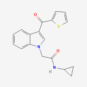 molecular formula C18H16N2O2S B4196752 N-cyclopropyl-2-[3-(2-thienylcarbonyl)-1H-indol-1-yl]acetamide 