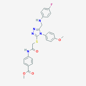 molecular formula C26H24FN5O4S B419676 methyl 4-[({[5-[(4-fluoroanilino)methyl]-4-(4-methoxyphenyl)-4H-1,2,4-triazol-3-yl]sulfanyl}acetyl)amino]benzoate 