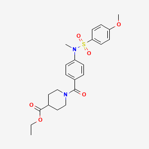 molecular formula C23H28N2O6S B4196772 ethyl 1-{4-[[(4-methoxyphenyl)sulfonyl](methyl)amino]benzoyl}-4-piperidinecarboxylate 