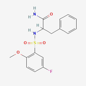 molecular formula C16H17FN2O4S B4196780 N-[(5-fluoro-2-methoxyphenyl)sulfonyl]phenylalaninamide 