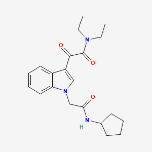 molecular formula C21H27N3O3 B4196788 2-{1-[2-(cyclopentylamino)-2-oxoethyl]-1H-indol-3-yl}-N,N-diethyl-2-oxoacetamide 