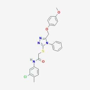 N-(3-chloro-4-methylphenyl)-2-({5-[(4-methoxyphenoxy)methyl]-4-phenyl-4H-1,2,4-triazol-3-yl}sulfanyl)acetamide