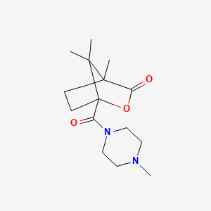molecular formula C15H24N2O3 B4196819 4,7,7-trimethyl-1-[(4-methyl-1-piperazinyl)carbonyl]-2-oxabicyclo[2.2.1]heptan-3-one 