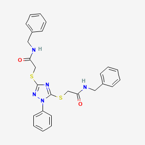 molecular formula C26H25N5O2S2 B4196822 2,2'-[(1-phenyl-1H-1,2,4-triazole-3,5-diyl)bis(thio)]bis(N-benzylacetamide) 