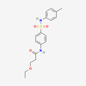 molecular formula C18H22N2O4S B4196830 3-ethoxy-N-(4-{[(4-methylphenyl)amino]sulfonyl}phenyl)propanamide 